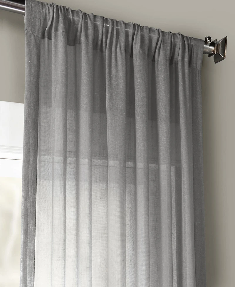 Half Price Drapes Textured Faux Linen Sheer Curtain