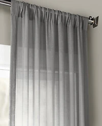 Half Price Drapes Textured Faux Linen Sheer Curtain