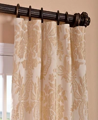 Half Price Drapes Magdelena Champagne Beige Damask Faux Silk Jacquard Room Darkening Curtain