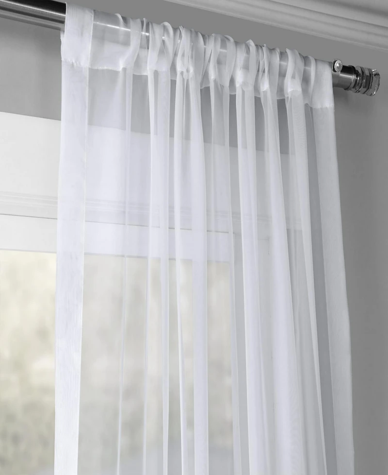 Half Price Drapes Solid White Sheer Curtain Pair (2 Panels)