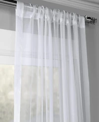 Half Price Drapes Solid White Sheer Curtain Pair (2 Panels)