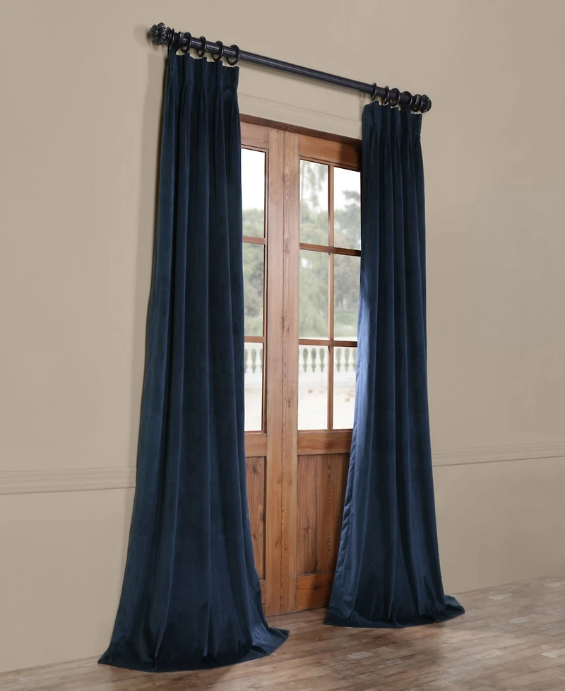 Half Price Drapes French Pleat Signature Velvet Blackout Curtain