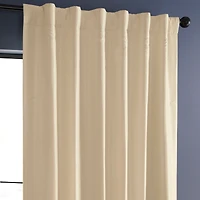 Half Price Drapes Off White Vintage Textured Faux Dupioni Silk Blackout Curtain