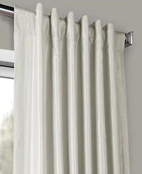 Half Price Drapes Mist Greige Vintage Textured Faux Dupioni Silk Curtain