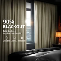 Half Price Drapes Cool Beige Signature Extra Wide Velvet Blackout Curtain