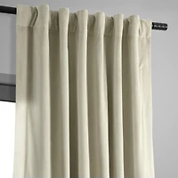 Half Price Drapes Cool Beige Signature Velvet Blackout Curtain