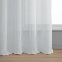 Half Price Drapes Aspen White Grommet Textured Faux Linen Sheer Curtain