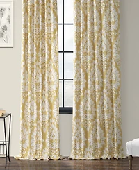 Half Price Drapes Lacuna Sun Floral Printed Cotton Room Darkening Curtain