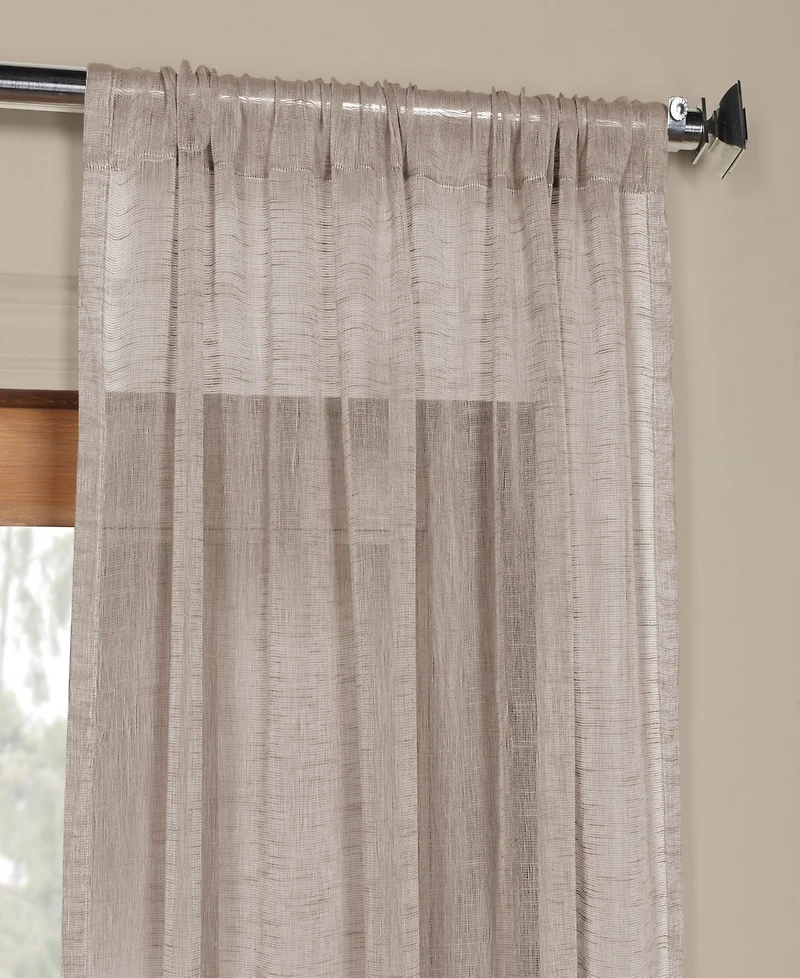 Half Price Drapes Open Weave Linen Blend Sheer Curtain