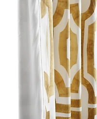 Half Price Drapes Mecca Gold Geometric Printed Cotton Room Darkening Curtain