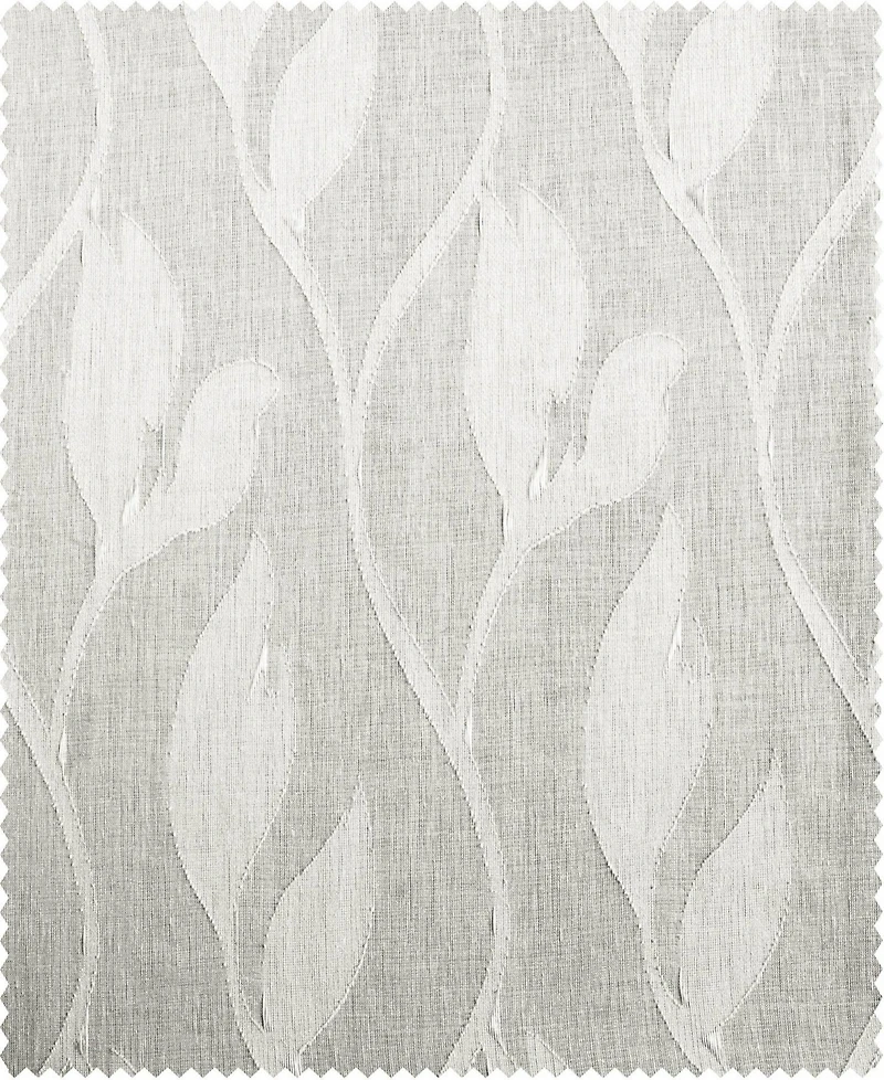 Half Price Drapes Avignon Vine Floral Patterned Faux Linen Sheer Curtain