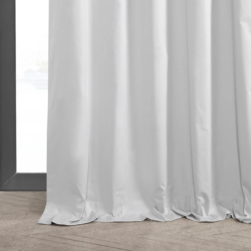 Half Price Drapes Whisper White Solid Cotton Hotel Blackout Curtain