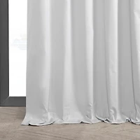 Half Price Drapes Whisper White Solid Cotton Hotel Blackout Curtain