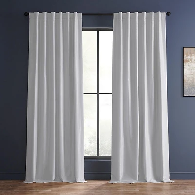 Half Price Drapes Storm Grey Vintage Textured Faux Dupioni Silk Curtain
