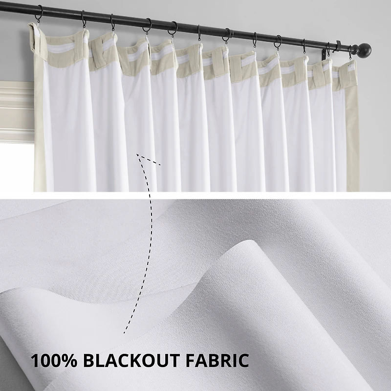 Half Price Drapes Warm Off White Signature Extra Wide Velvet Blackout Curtain