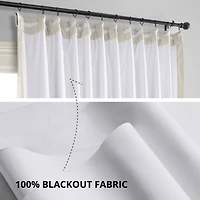 Half Price Drapes Warm Off White Signature Extra Wide Velvet Blackout Curtain
