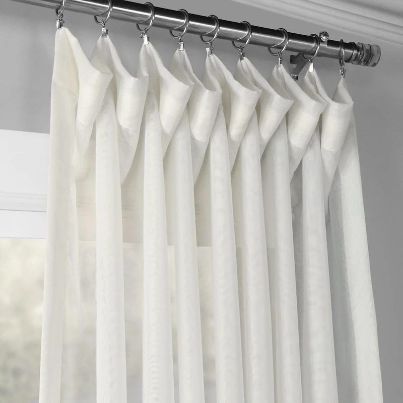 Half Price Drapes Double Layered Off White Extra Wide Sheer Curtain