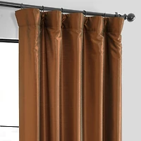Half Price Drapes Copper Kettle Vintage Textured Faux Dupioni Silk Curtain
