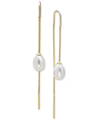 Effy Cultured Freshwater Pearl (10 x 7mm) Threader Earrings in 14k Gold