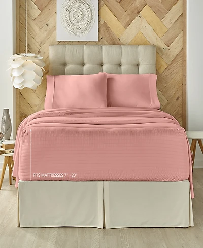 J Queen New York Royal Fit 300 Thread Count 100% Cotton 3-Pc. Sheet Set, Twin