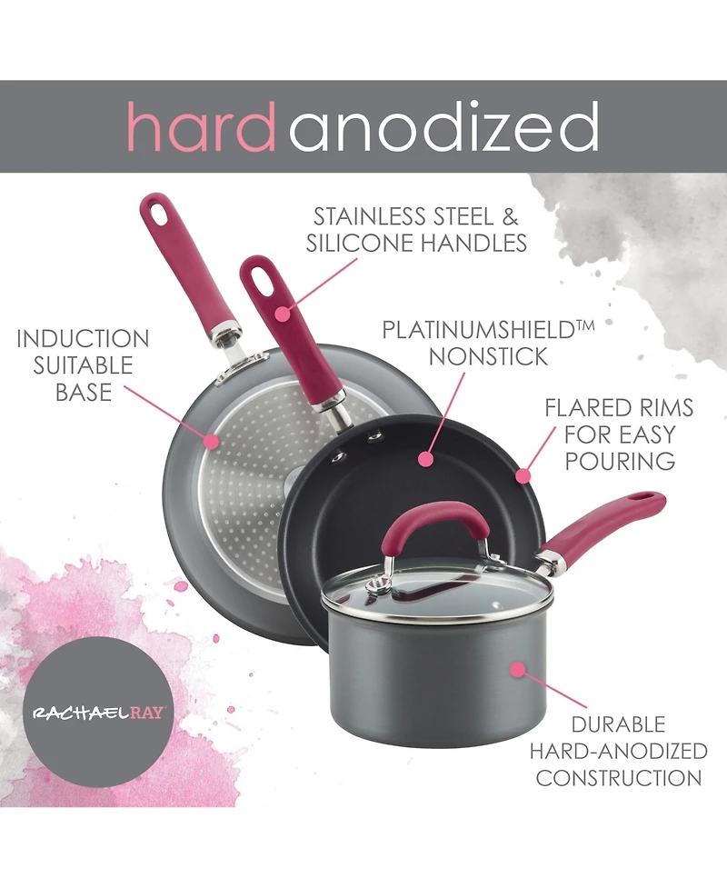 Rachael Ray Create Delicious Hard Anodized Aluminum Nonstick 10.25" Deep Skillet