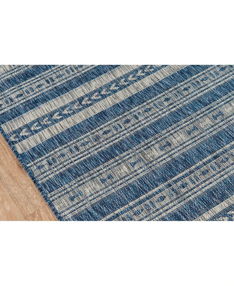 Novogratz Villa Vi-04 Blue 2'7" x 7'6" Runner Outdoor Area Rug