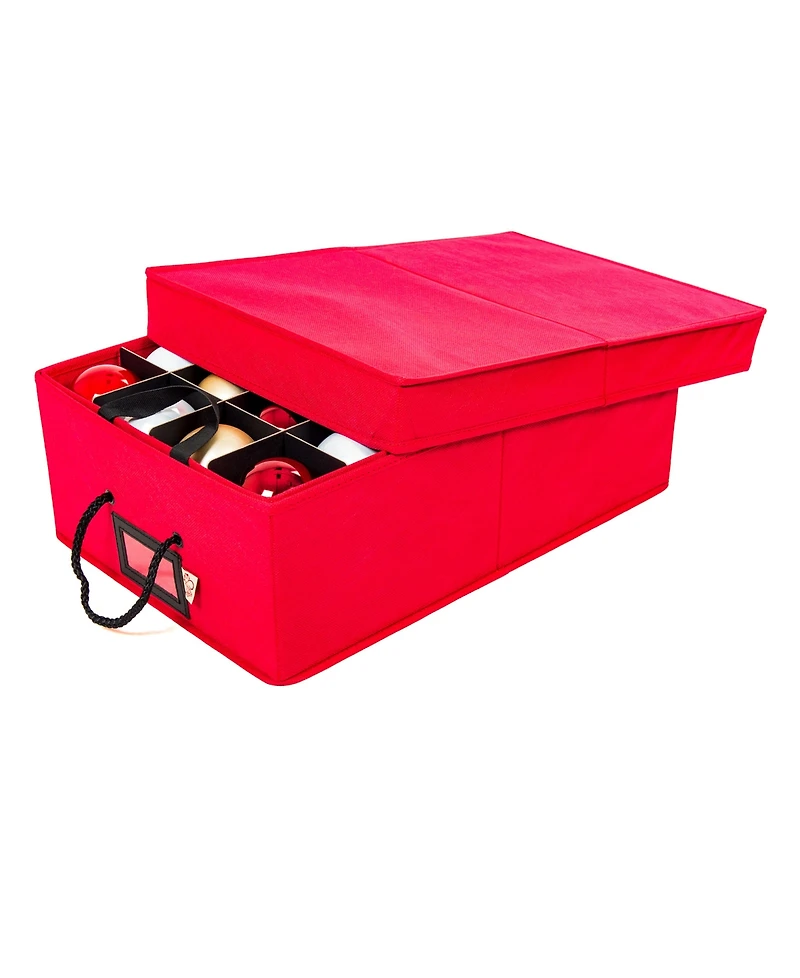 Santa's Bag 2 Tray Christmas Ornament Storage Box with Dividers