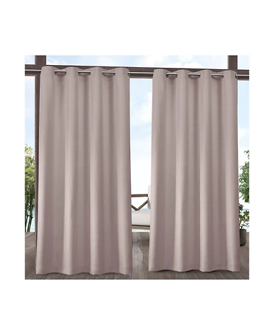 Exclusive Home Biscayne Indoor/Outdoor Grommet Top Curtain Panel Pair, 54" x 108"