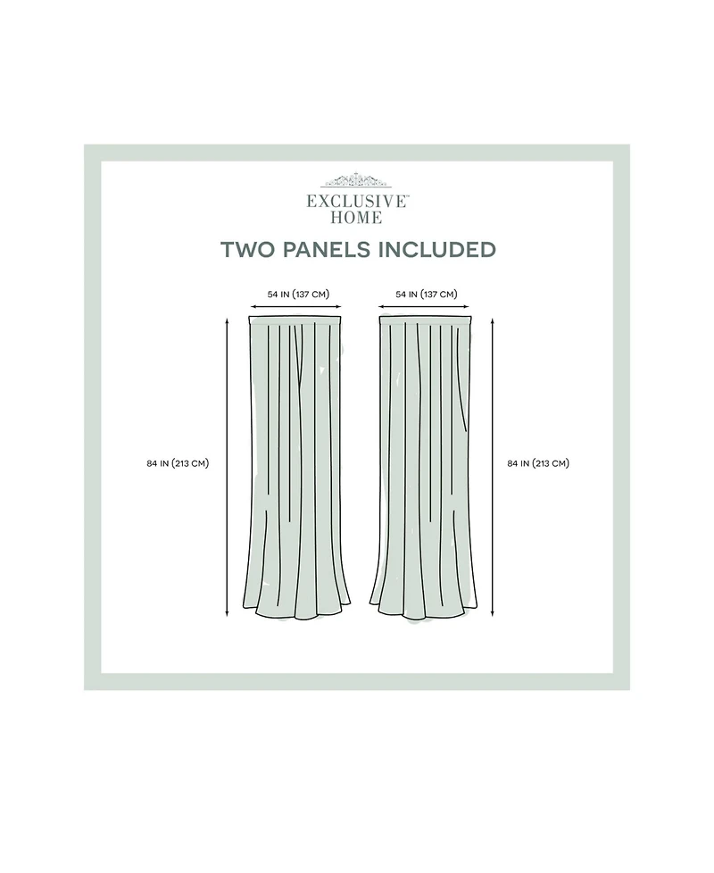 Exclusive Home Itaji Sheer Rod Pocket Top Curtain Panel Pair, 54" x 84"