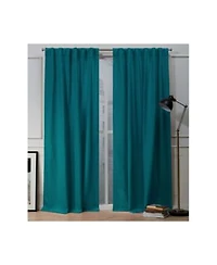 Nicole Miller Mellow Slub Textured Hidden Tab Top Curtain Panel Pair