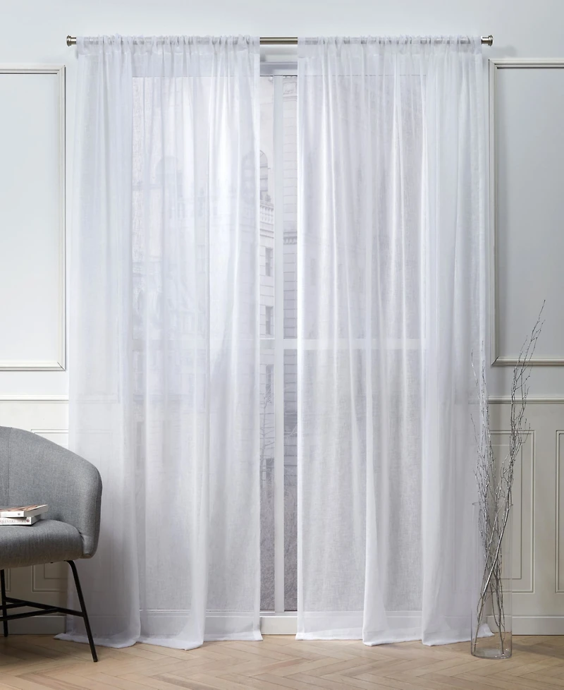 Nicole Miller Belfry Sheer Rod Pocket Top 50" X 84" Curtain Panel Pair
