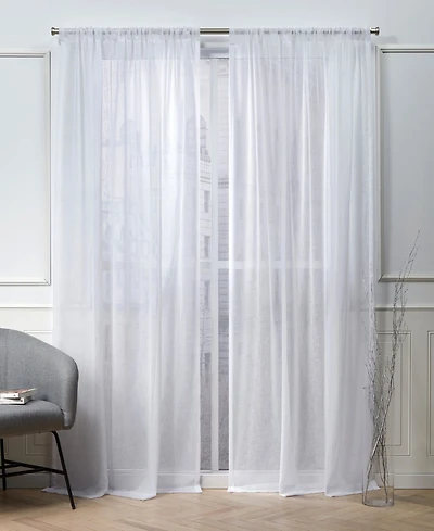 Nicole Miller Belfry Sheer Rod Pocket Top 50" X 84" Curtain Panel Pair