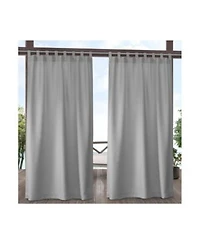Exclusive Home Indoor Outdoor Solid Cabana Tab Top Curtain Panel Pair