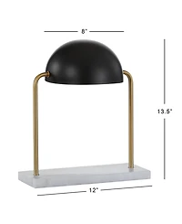 Jonathan Y Porter 13.5" Art Deco Dome Lamp with Marble Base