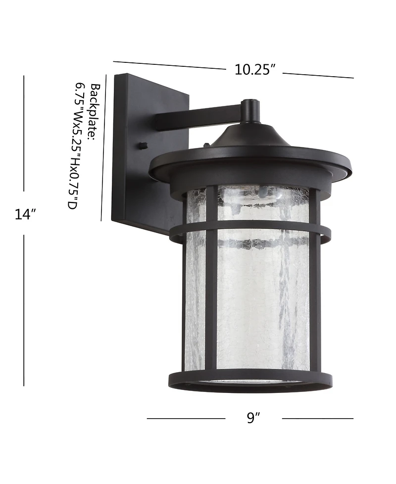 Jonathan Y Porto 14" Outdoor Wall Lantern Crackled Glass/Metal Integrated Led Sconce