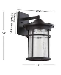 Jonathan Y Porto 14" Outdoor Wall Lantern Crackled Glass/Metal Integrated Led Sconce