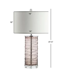 Jonathan Y Cole 27.5" Modern Fused Glass Cylinder Led Table Lamp - Set of 2