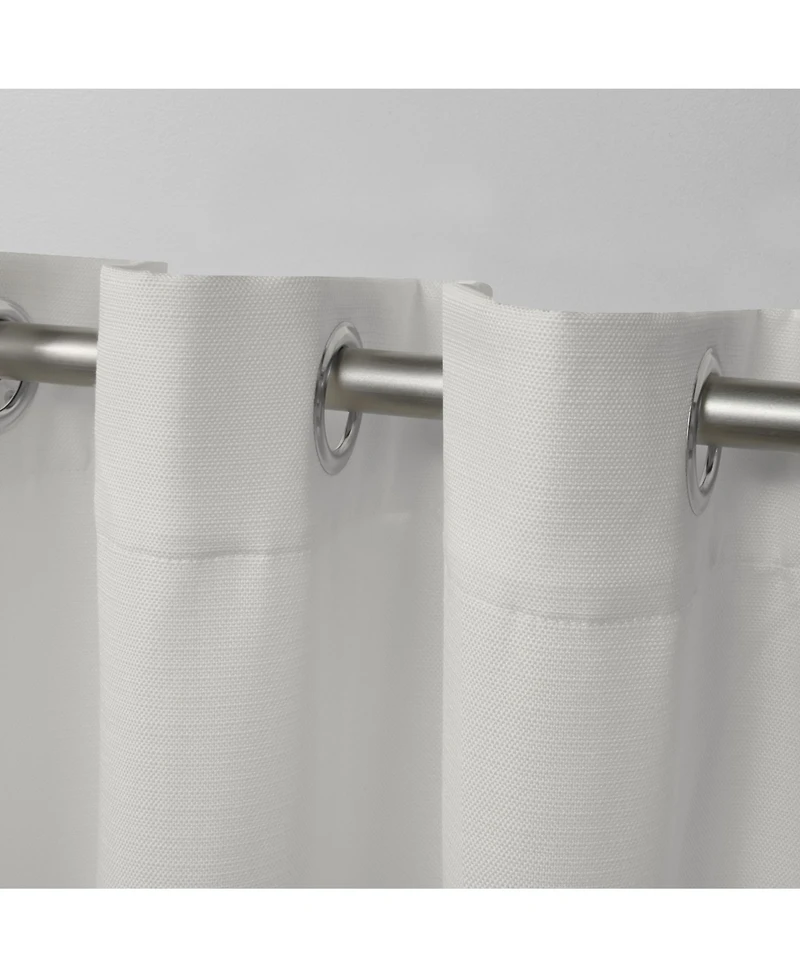 Exclusive Home Delano Heavyweight Textured Indoor/Outdoor Grommet Top Curtain Panel Pair