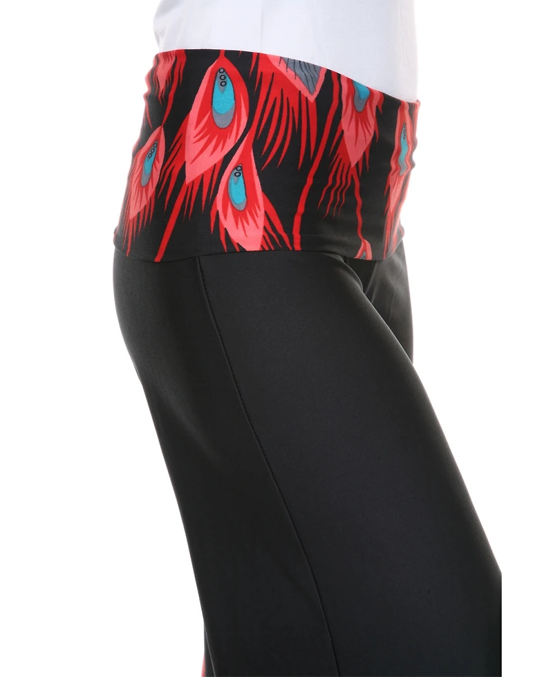 White Mark Peacock Printed Palazzo Pants