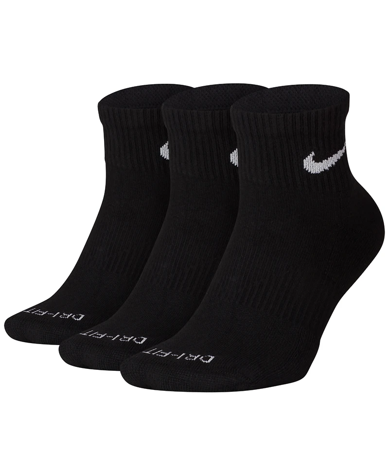 Unisex Nike Dri-fit Cushion Quarter Socks 3-Pack