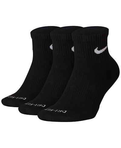 Unisex Nike Dri-fit Cushion Quarter Socks 3-Pack