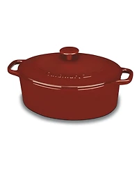 Chefs Classic Enameled Cast Iron 5.5-Qt. Oval Covered Casserole