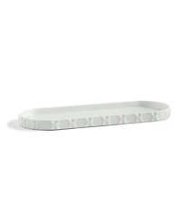 Cassadecor Embossed Wicker Design Porcelain Tray
