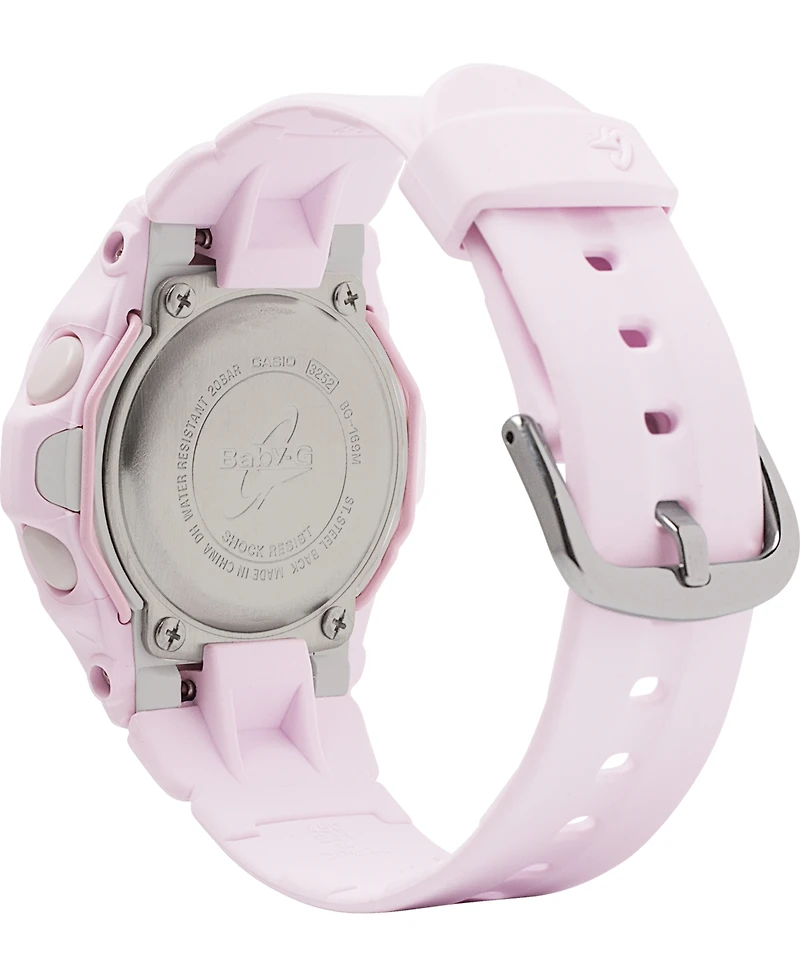 Baby-g Women's Digital Pink Resin Strap Watch 42.6mm