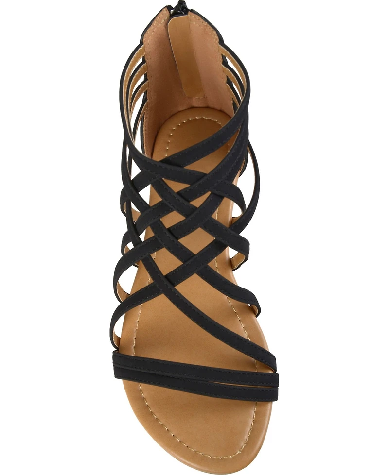 Journee Collection Women's Hanni Wide Width Crisscross Strappy Flat Sandals