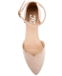 Journee Collection Women's Lana Scalloped Edge Ankle Strap Flats