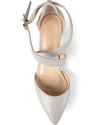Journee Collection Women's Riva Crisscross Strap Pointed Toe Pumps