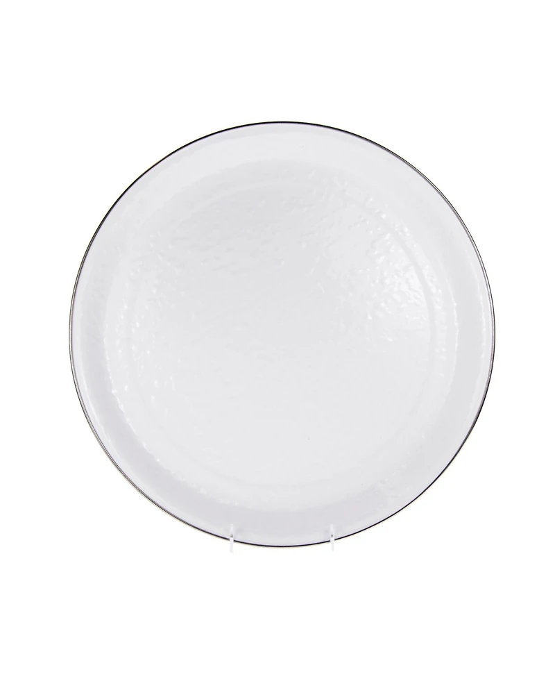 Golden Rabbit Solid White Enamelware Collection 20" Serving Tray