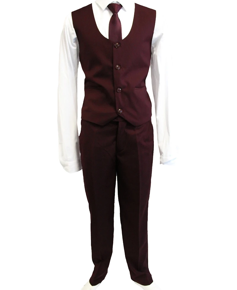 Perry Ellis Toddler Boy's 5-Piece Shirt, Tie, Jacket, Vest and Pants Solid Suit Set