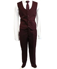 Perry Ellis Toddler Boy's 5-Piece Shirt, Tie, Jacket, Vest and Pants Solid Suit Set